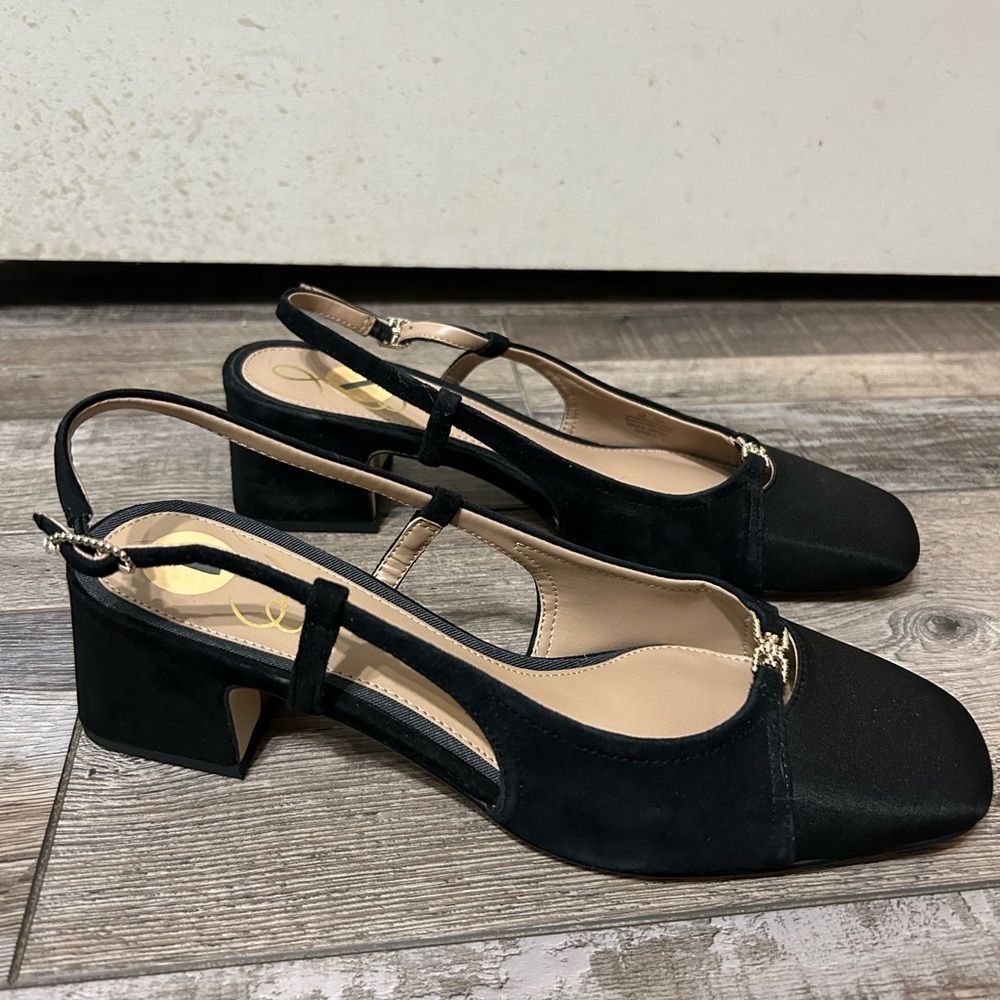 Sam Edelman Black Tarra sling back sandal size 7 NWOT